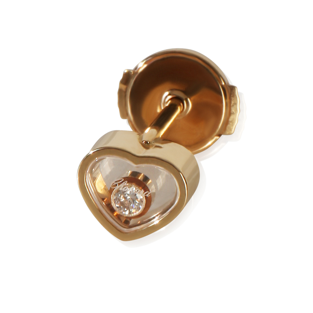 Chopard Rose Gold Diamond My Happy Hearts Single Earring